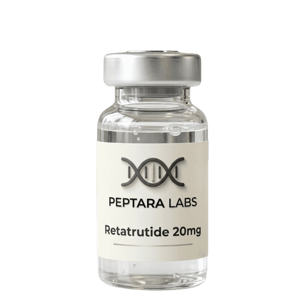 Peptara Labs Retatrutide vial, research-grade GLP-1 peptide.